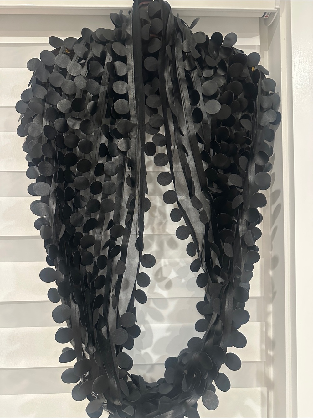 Black Decorative Dot Scarf Wrap